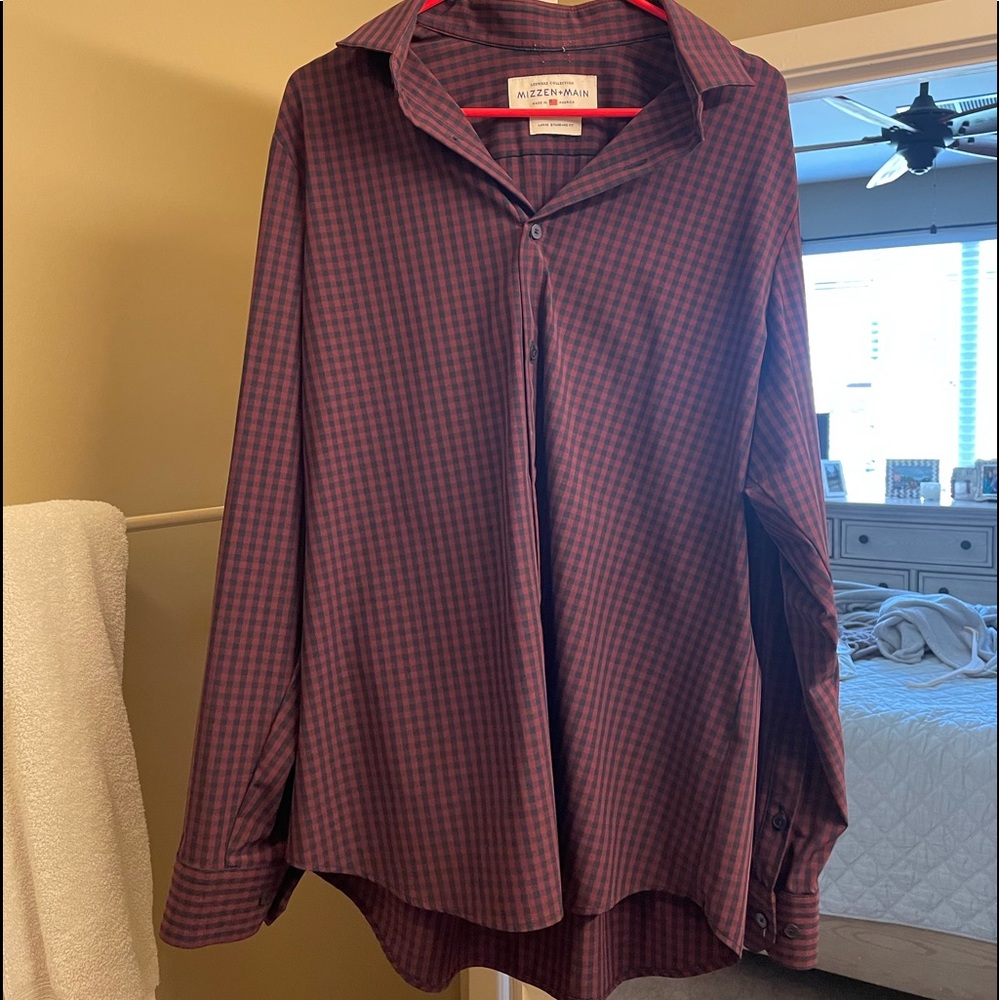 Mizzen+Main Large Men’s Long Sleeve Button…